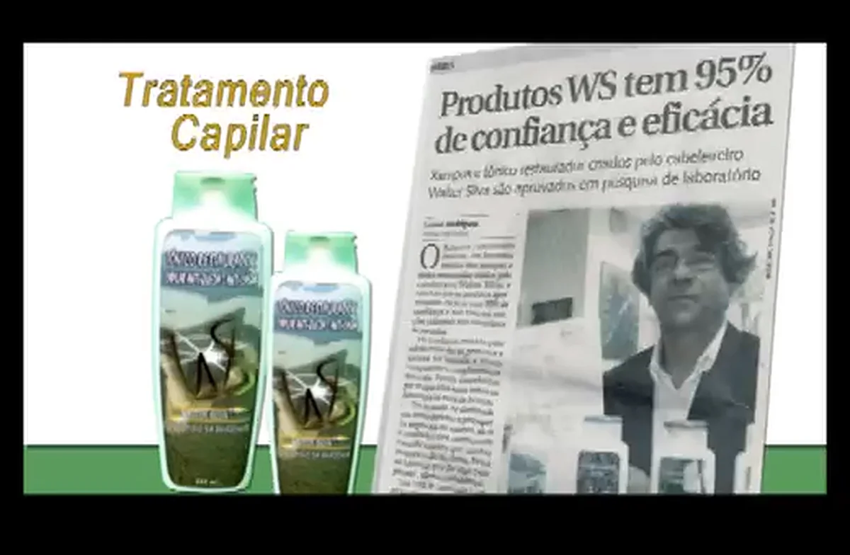 Matéria de jornal da época sobre o Tratamento Capilar WS